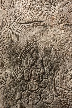 Angkor wat. Art detail on the stone