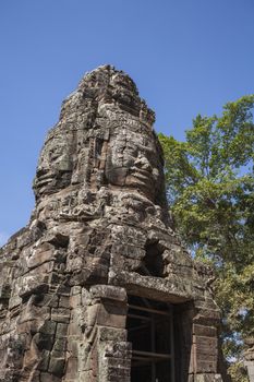 Bayon face Angkor Thom, Siem Reap, Cambodia.