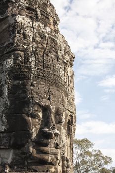 Bayon face Angkor Thom, Siem Reap, Cambodia.