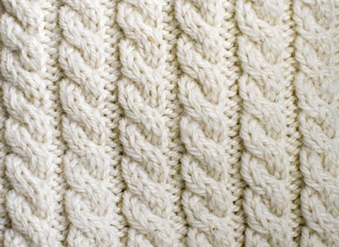 Creamy off-white wool knitwork. Creamy off-white wool knitwork full frame for warming artisan backdrop or background.