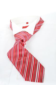 White business shirt with red tie. Modern simple business concept.