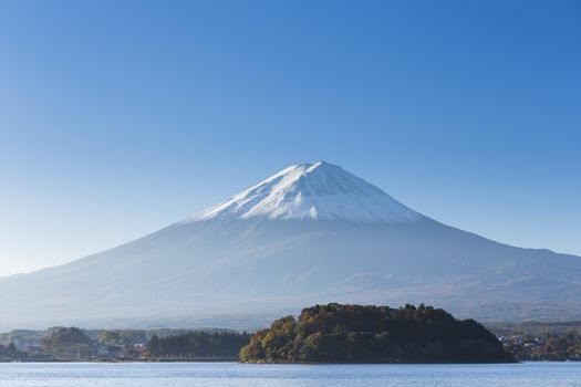 Mt. Fuji with lake. Kawaguchi-ko. Yamanashi. Japan