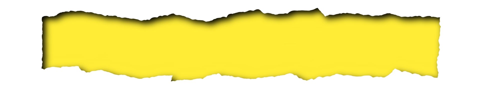 Torn paper with yellow space for text isolated on a white background 