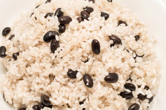 Vietnamese Glutinous rice and black beans closeup shot