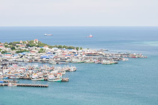 Fishing village near the sea of Thailand