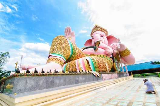 The faith and belief are pink Ganesha. Public place