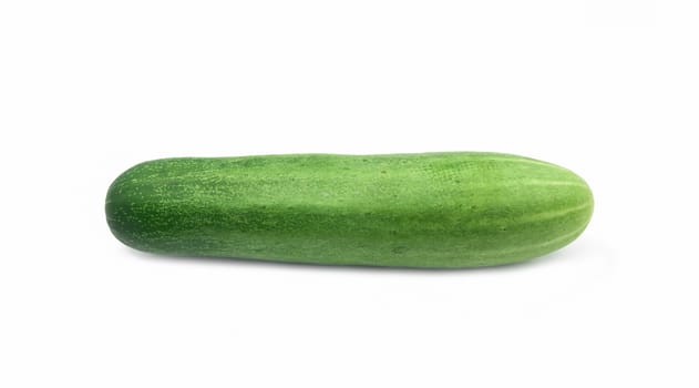 One green cucumber isolate on white background