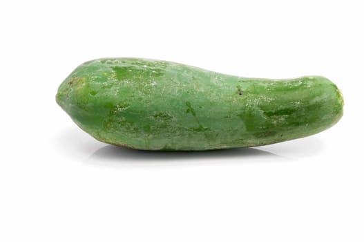 Isolated whole raw papaya fruits on white background