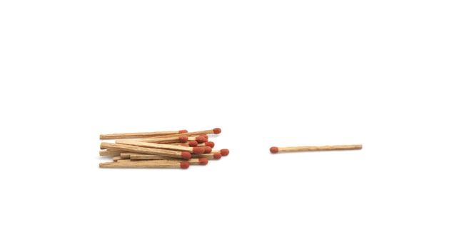 Isolated group of matchstick on white background
