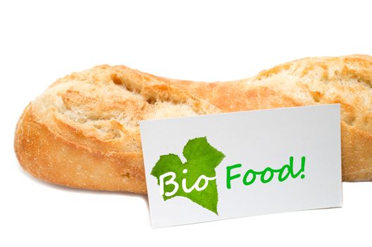 Bio Food concept from a bakery on white background