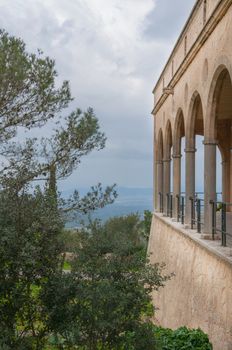 Monastery Santuari de Cura in Randa, Majorca, Balearic islands, Spain.