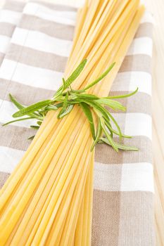 Homemade spaghetti. Traditional italian kitchen. 