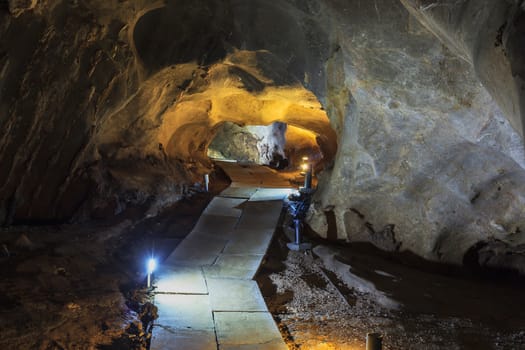 cave and stone walk way background