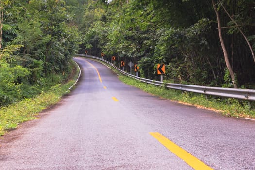 curve asphalt road view