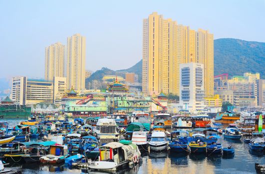 Aberdeen, famous floating village in Hong Kong