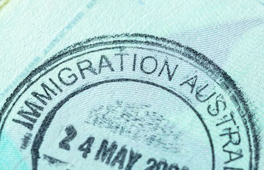 Passport stamp for travel concept background