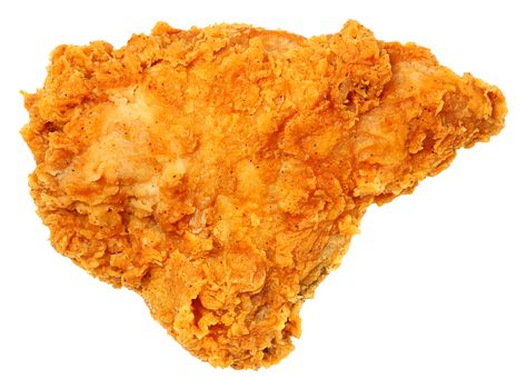 Crispy Fried Chicken Breast Isolated Over White 