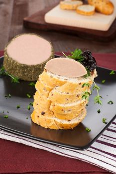 Luxurious culinary pate background. Delicious french kitchen.