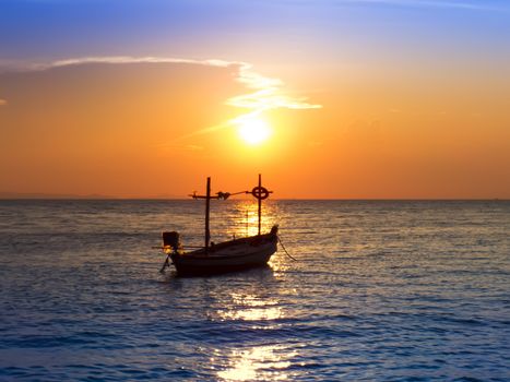 Fishing Boat on Wong Amat Beach. Chon Buri, Thailand.