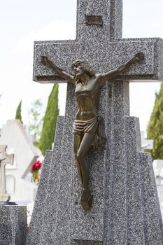 old cemetery with graves in Spanish holy place