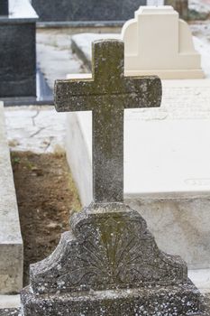 old cemetery with graves in Spanish holy place