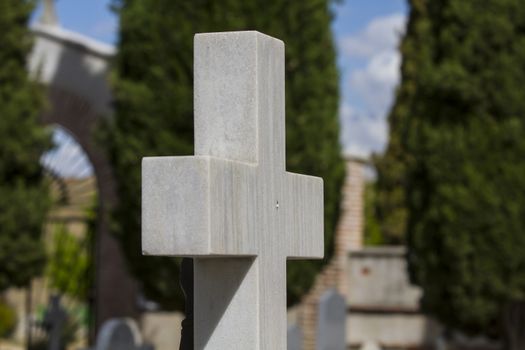 old cemetery with graves in Spanish holy place