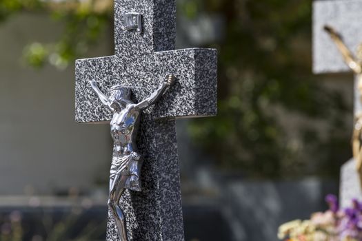 old cemetery with graves in Spanish holy place