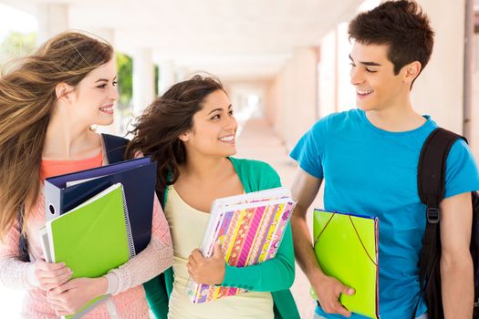 Young group of students in campus