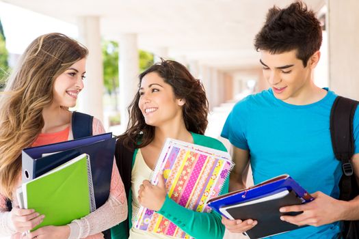 Young group of students in campus