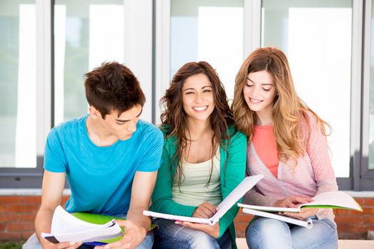 Young group of students in campus