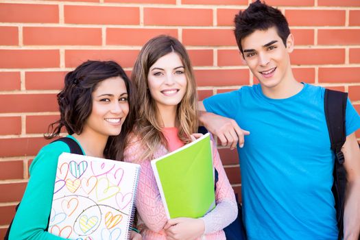 Young group of students in campus