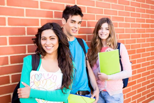 Young group of students in campus