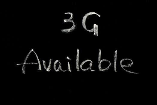 3G Available written with chalk on a blackboard