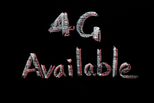 4G Available written with chalk on a blackboard