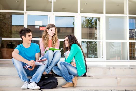 Young group of students in school campus