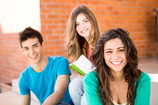 Young group of students in campus