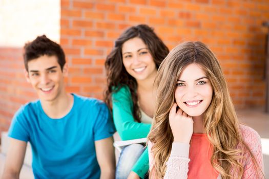 Young group of students in campus