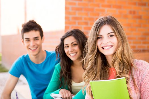 Young group of students in campus