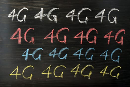 4G written with chalk on a blackboard