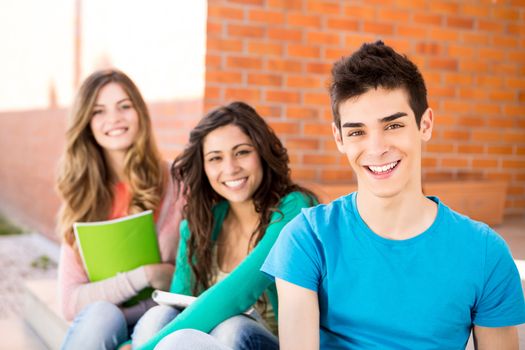 Young group of students in campus