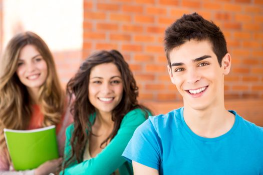 Young group of students in campus