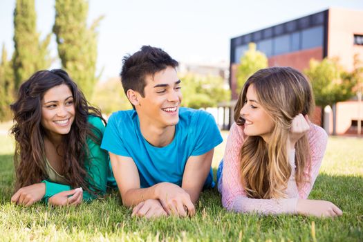 Young group of students in campus