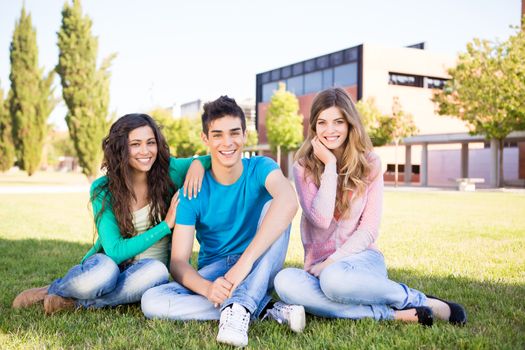 Young group of students in campus
