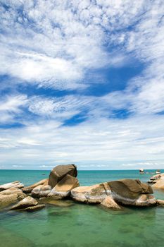 Blue sea and blue sky