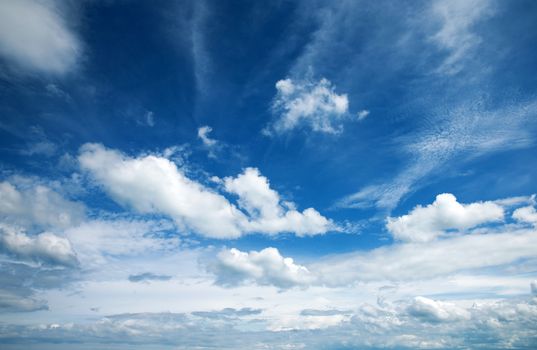 blue sky background with tiny clouds