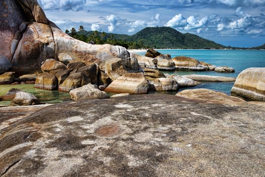 tropical sea under the blue sky