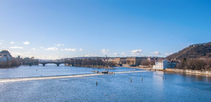 Prague, view of Bridges on Vltava, Czech Republic