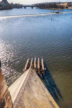 Prague, view of Bridges on Vltava, Czech Republic