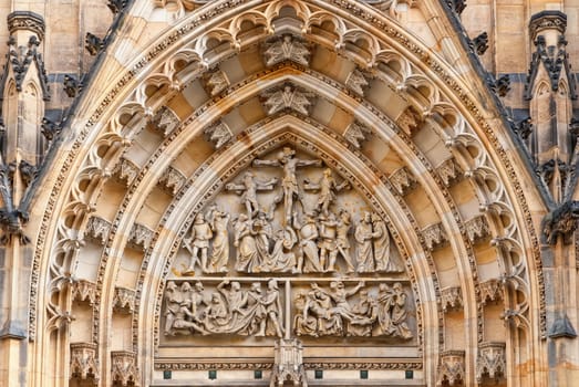 Detailed view of portal of Cathedral of st. Vitus (Prague, Czech Republic)