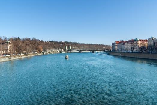 Vltava River in the morning, Prague, Czech Republic